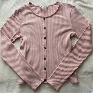 EUC H&M Girls Long Sleeved Ribbed Top